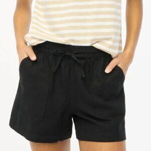 J.Crew Linen Drawstring Shorts | Women’s XXS | Black | NWT